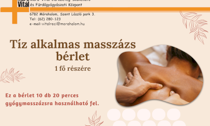 Masszázs bérlet 20 perc - 10 alkalom