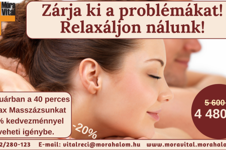 Relax masszázs -20% kedvezménnyel