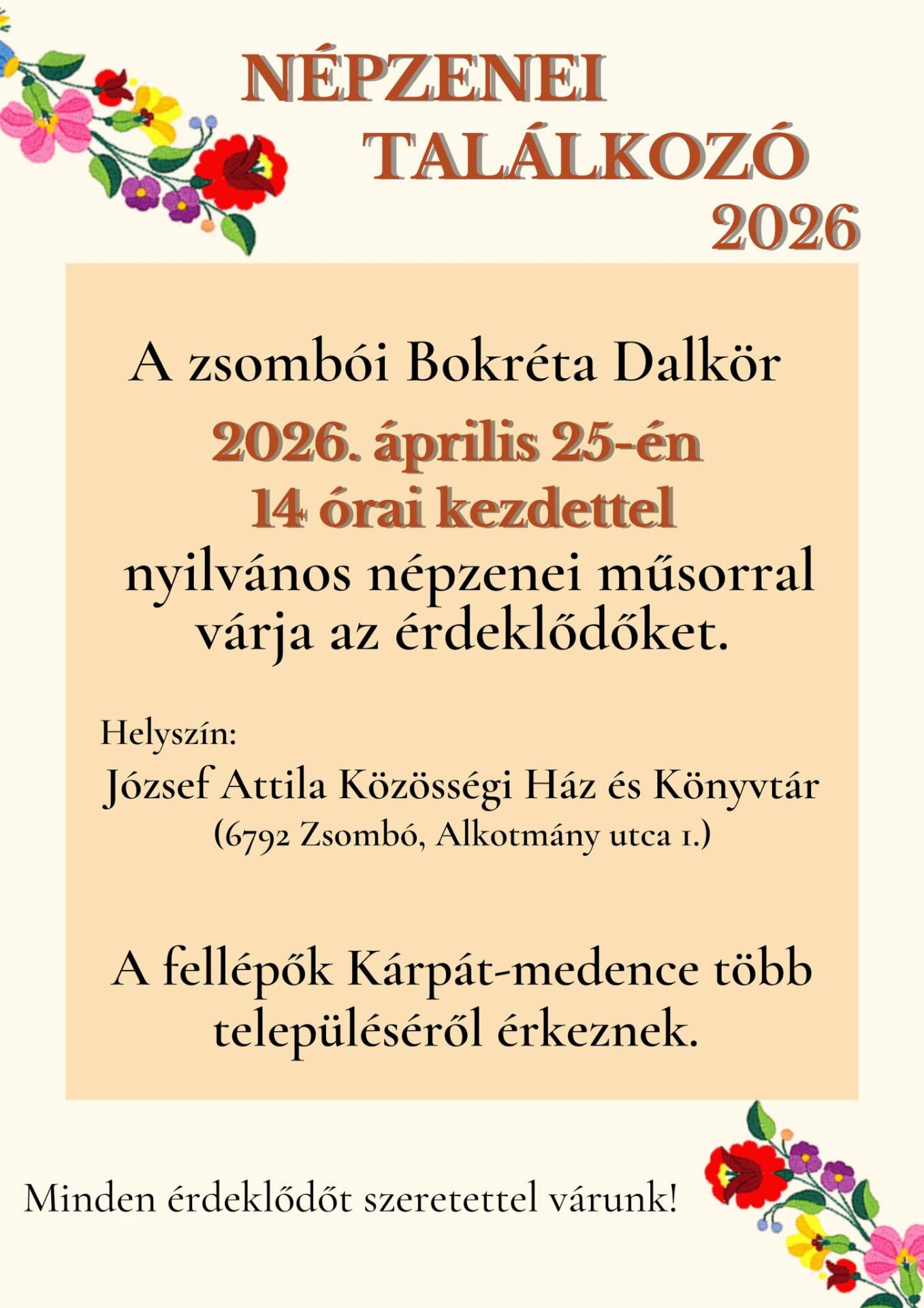 Népzenei találkozó plakátja